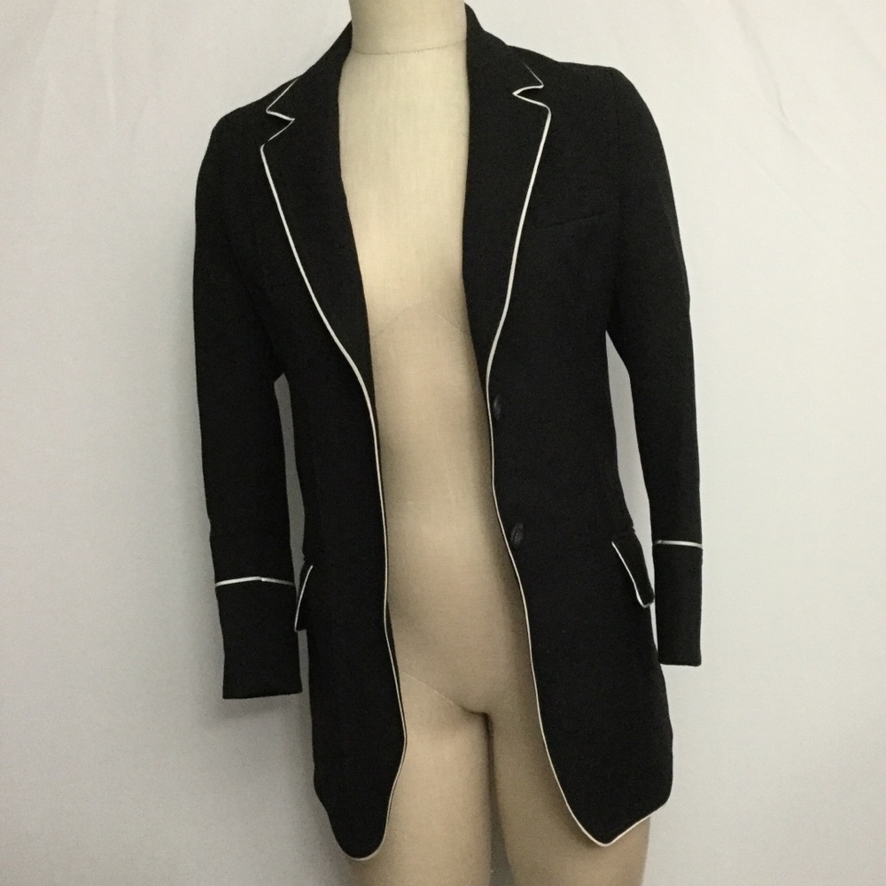 Gucci Wool Piped Blazer Sz Fits US 2-4 Black White - Picture 3 of 8